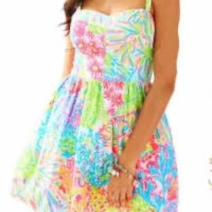 Lilly Pulitzer Multicolor Sundress Fit & Flare 100% Cotton Summer Dress